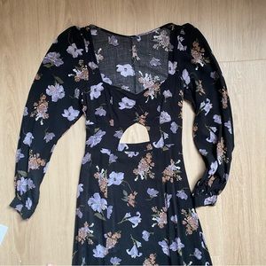 Urban Outfitters Black Cutout Floral Maxi Dress